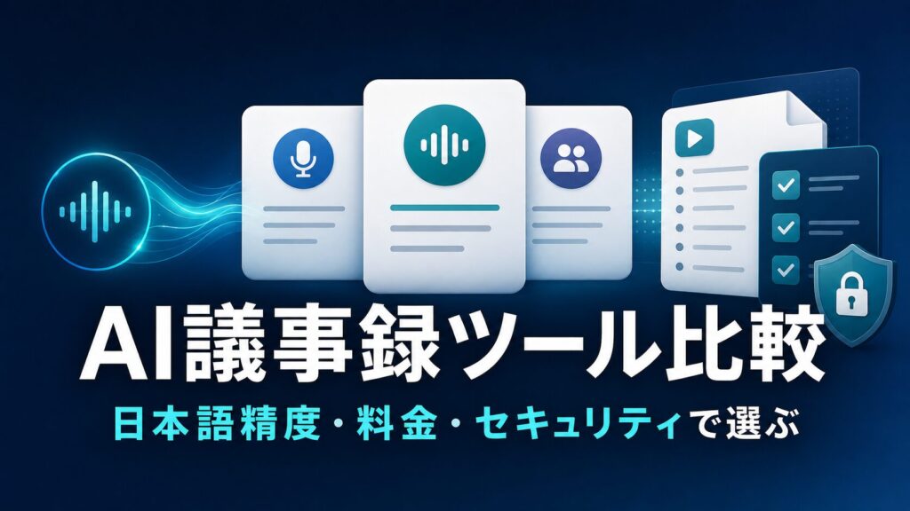 AI議事録ツール比較を日本語精度、料金、セキュリティで選ぶAI生成サムネイル