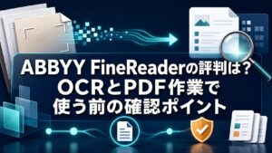 ABBYY FineReaderの評判とOCR、PDF作業の確認ポイントを示すAI生成サムネイル