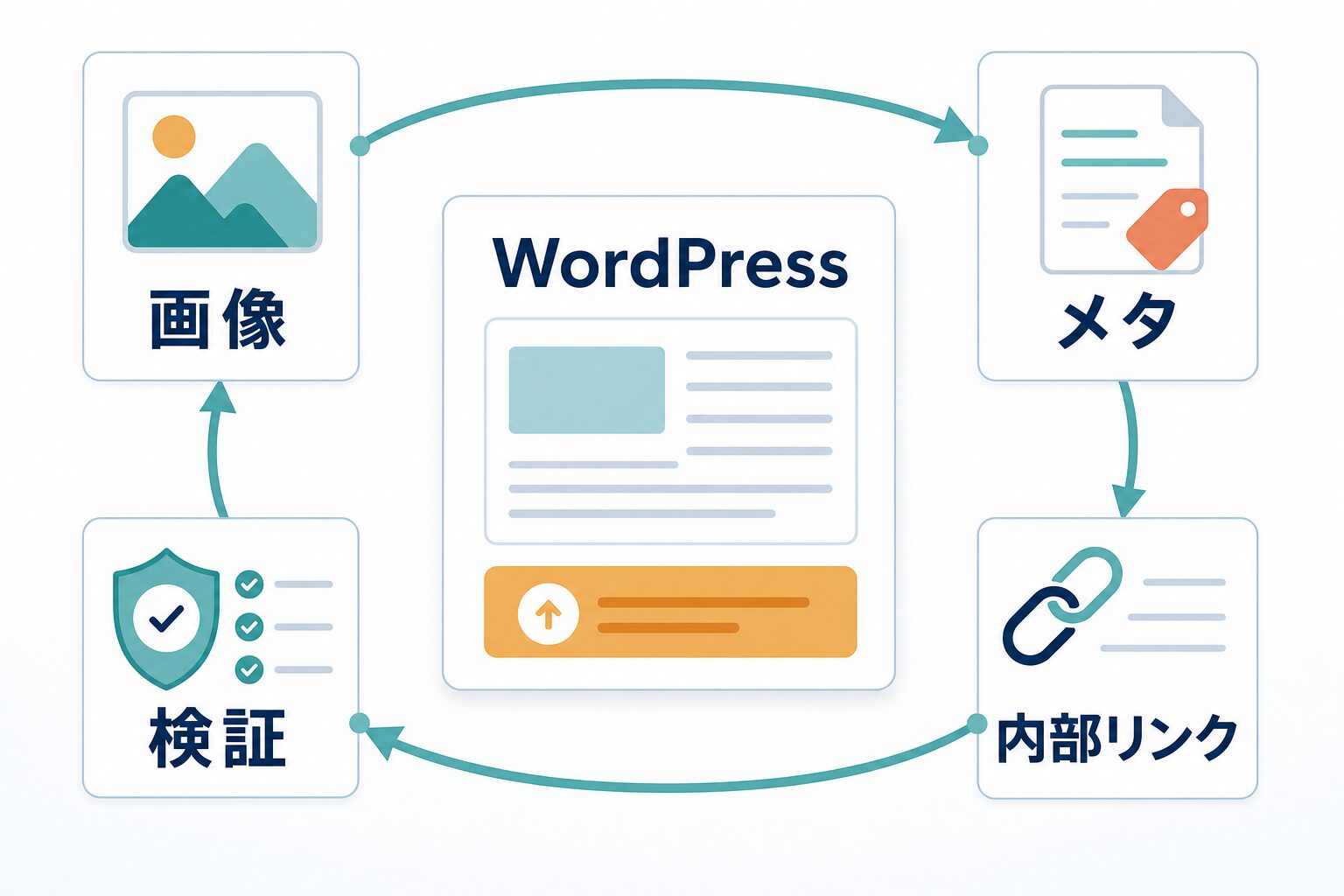 WordPress公開後に画像、メタ、内部リンク、検証を確認する運用ループ