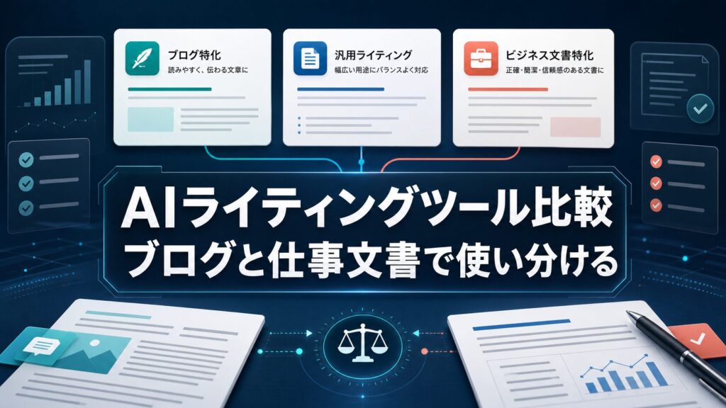 AIライティングツール比較のアイキャッチ画像