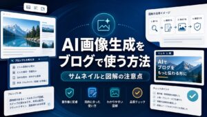 AI画像生成をブログで使う方法をサムネイルと図解の注意点で整理したAI生成サムネイル