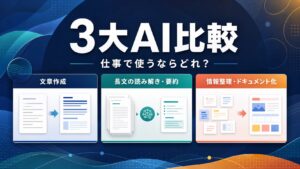 ChatGPT・Claude・Gemini比較 仕事で使うならどれかを示すAI Study Logサムネイル