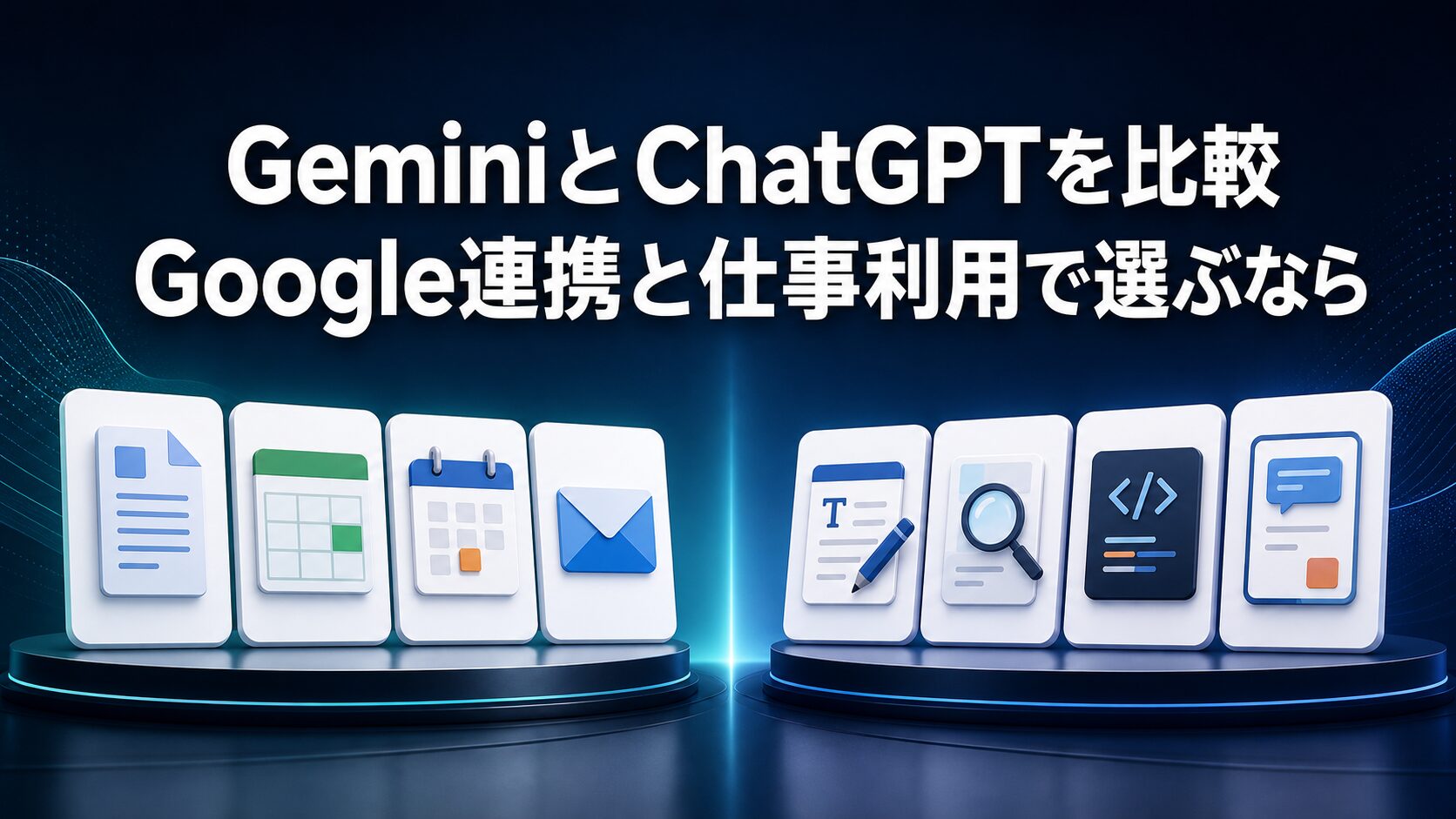 GeminiとChatGPTを比較しGoogle連携と仕事利用で選ぶ記事のサムネイル