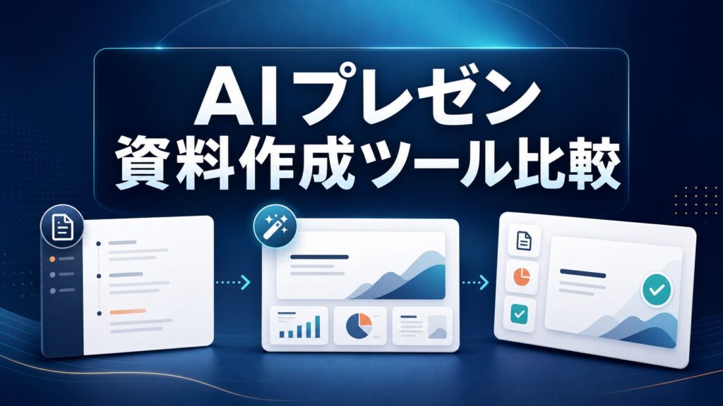 AIプレゼン資料作成ツール比較のAI生成サムネイル