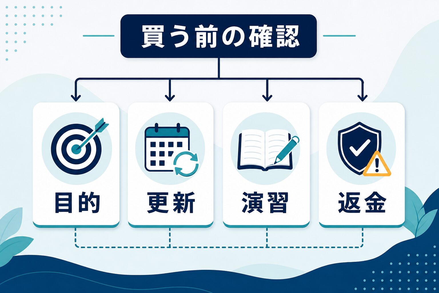 UdemyのChatGPT講座を目的、更新、演習、返金で確認する図