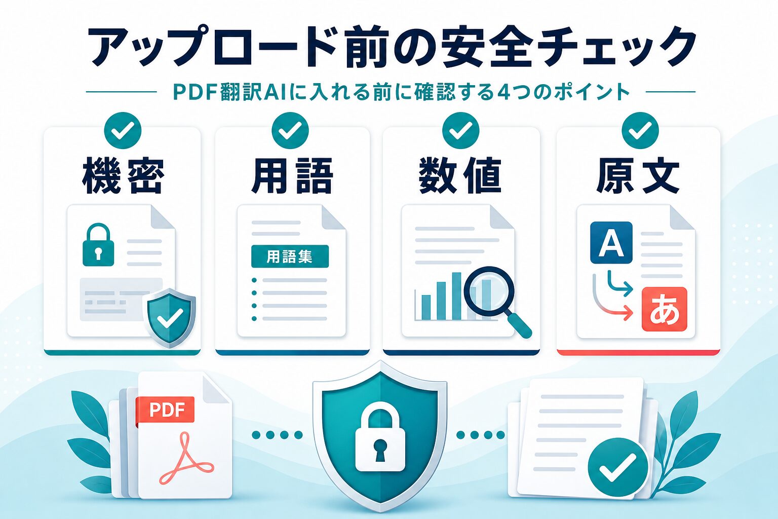 PDF翻訳AIへアップロードする前に機密、用語、数値、原文を確認するチェックリスト
