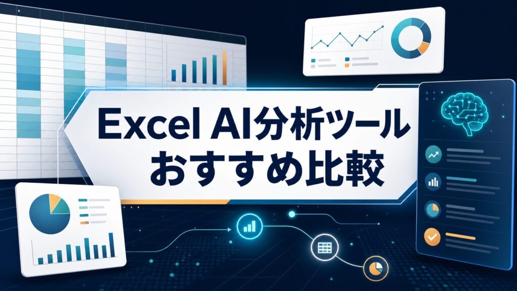Excel AI分析ツールおすすめ比較を大きな日本語タイトルで示すAI生成サムネイル