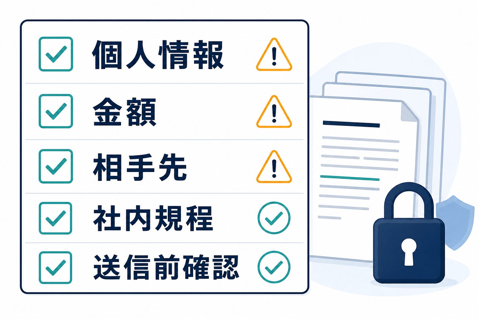 契約書をAIに入力する前に確認する個人情報や社内規程のチェック項目