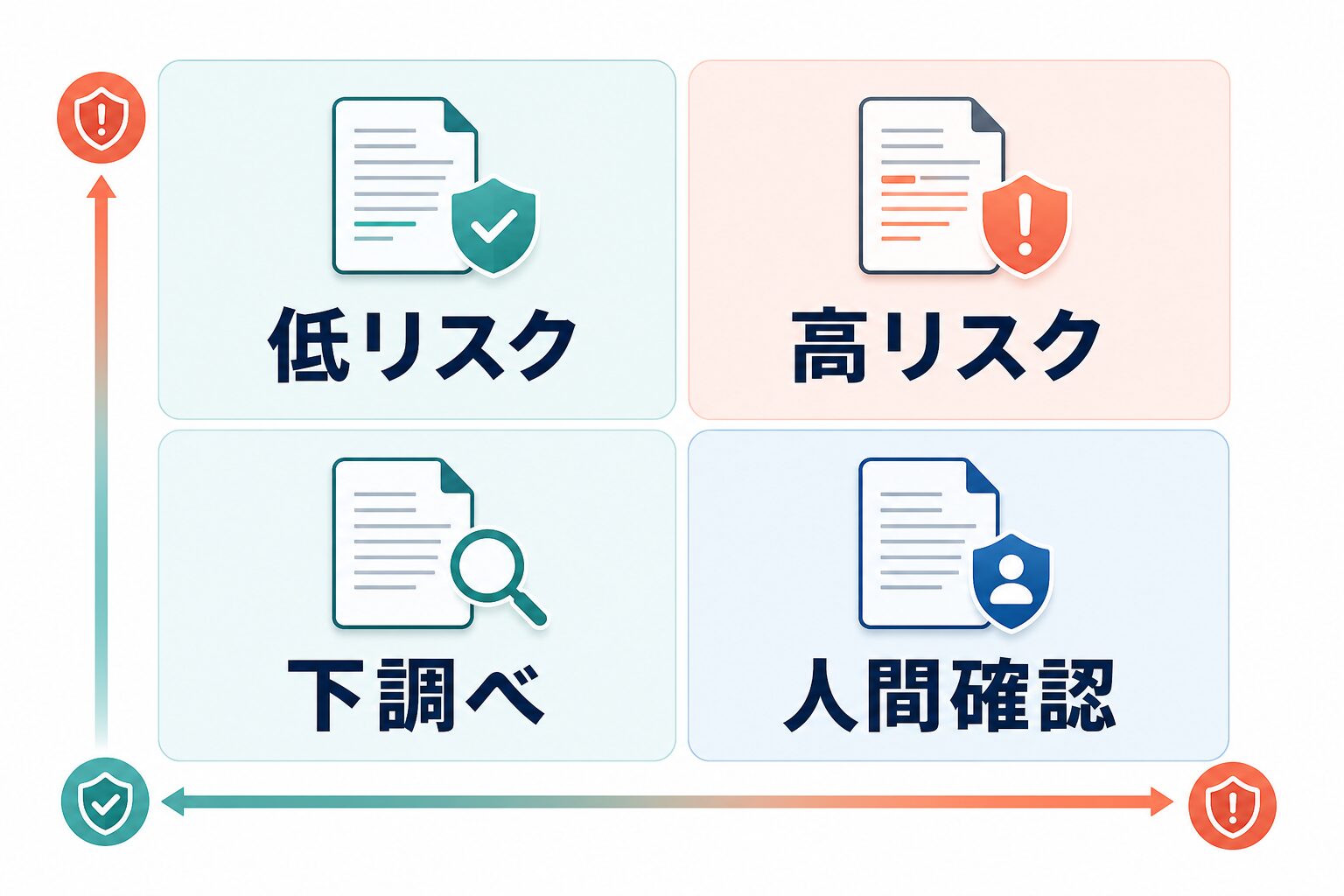 契約書要約AIを低リスクと高リスクの場面で使い分けるマトリクス