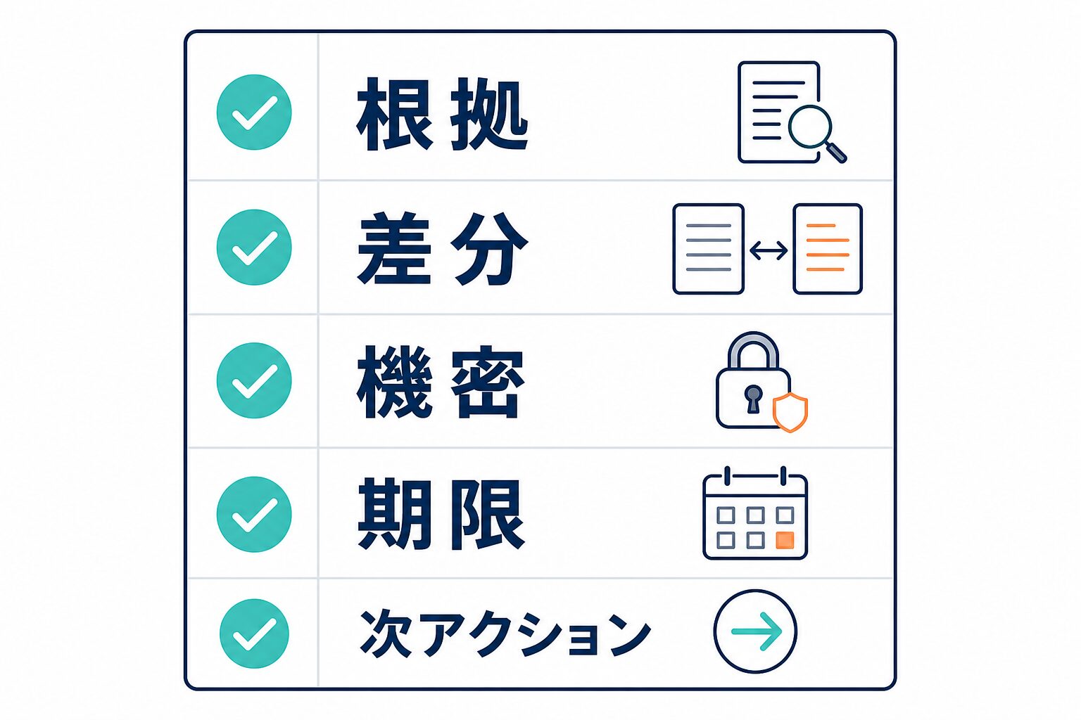 契約書要約AIの結果を共有する前に根拠や差分や機密を確認するチェックリスト
