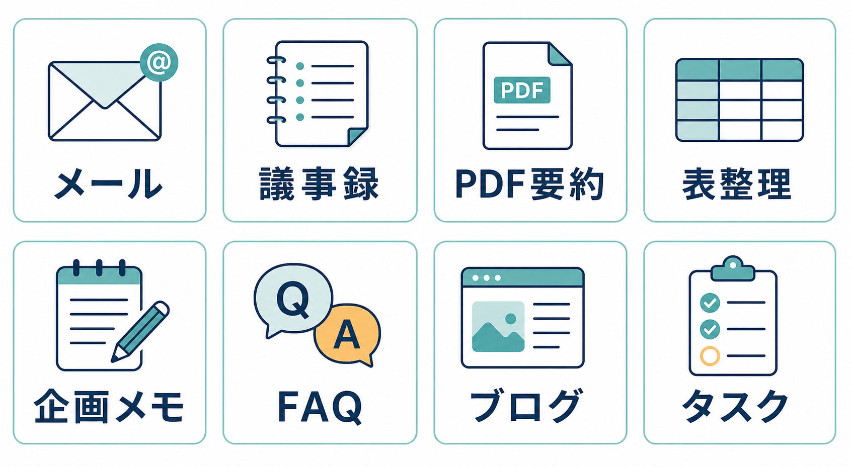 メール議事録PDF要約などChatGPTを使う実務シーンの図