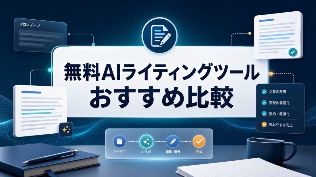 無料AIライティングツールおすすめ比較のサムネイル