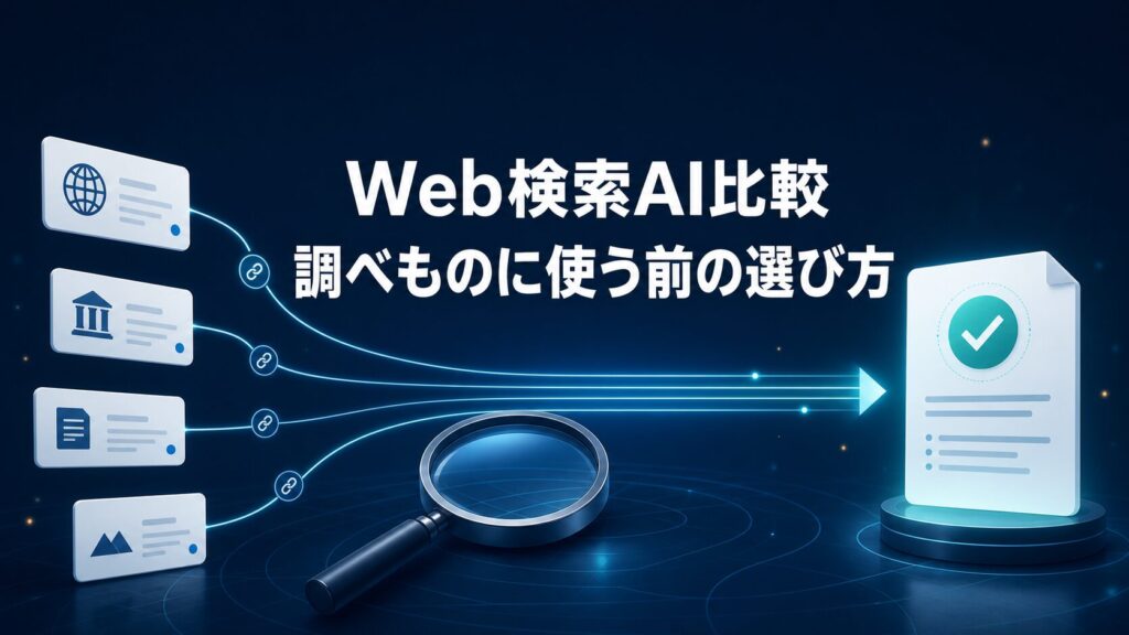 Web検索AIを調べものに使う前の選び方を示すAI Study Logのサムネイル