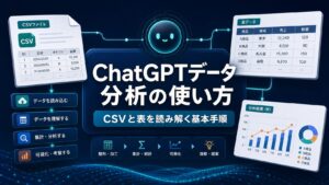 ChatGPTデータ分析の使い方を示すAI Study Logのサムネイル