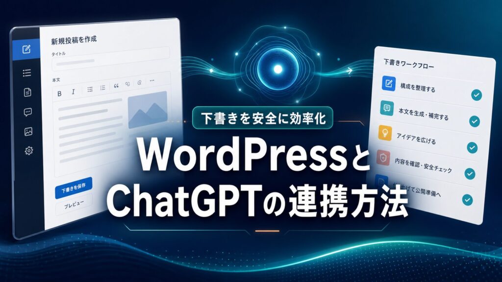 WordPressとChatGPTの連携でブログ下書きを安全に効率化する流れ