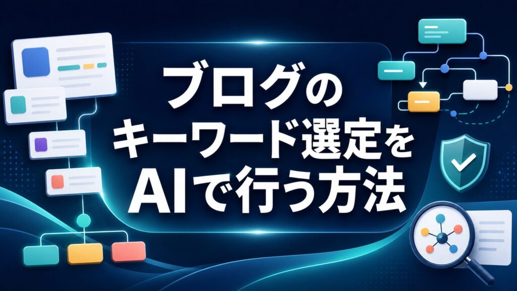 ブログのキーワード選定をAIで行う方法のAI生成サムネイル